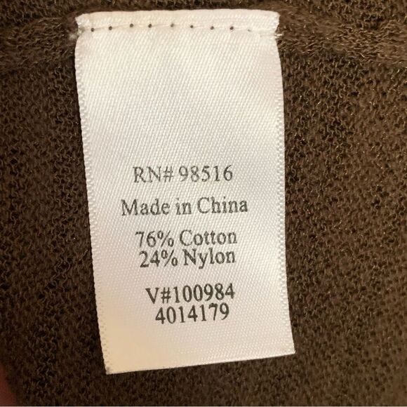 Coldwater Creek Brown Mocha 3/4 Sleeve Cardigan with Sequins Size Medium 10/12 - Picture 6 of 8